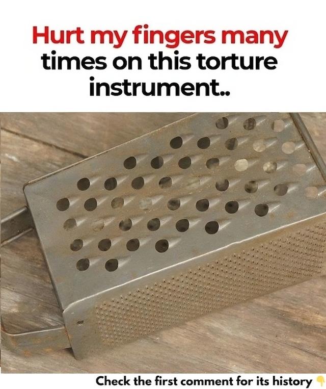 A vintage cheese grater that’s seen its fair share of kitchen duty—remember the days when your fingers weren’t always safe?